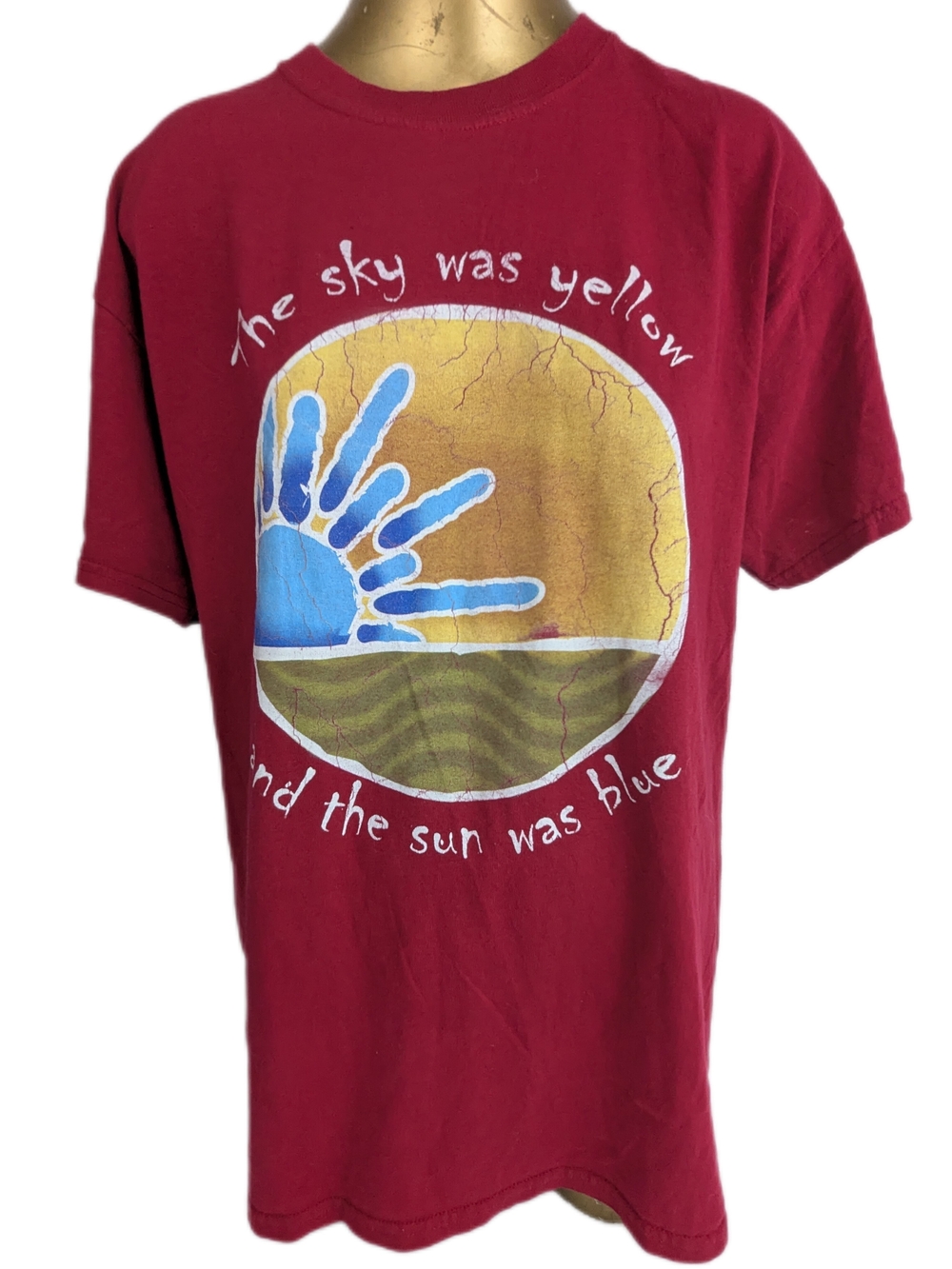 Grateful Dead Scarlet Begonias The Sky Was Yellow Sun Was Blue Tee Size Large